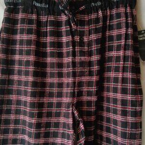 Men's Black Plaid Pajama Pants Size Medium NWT Perry Ellis